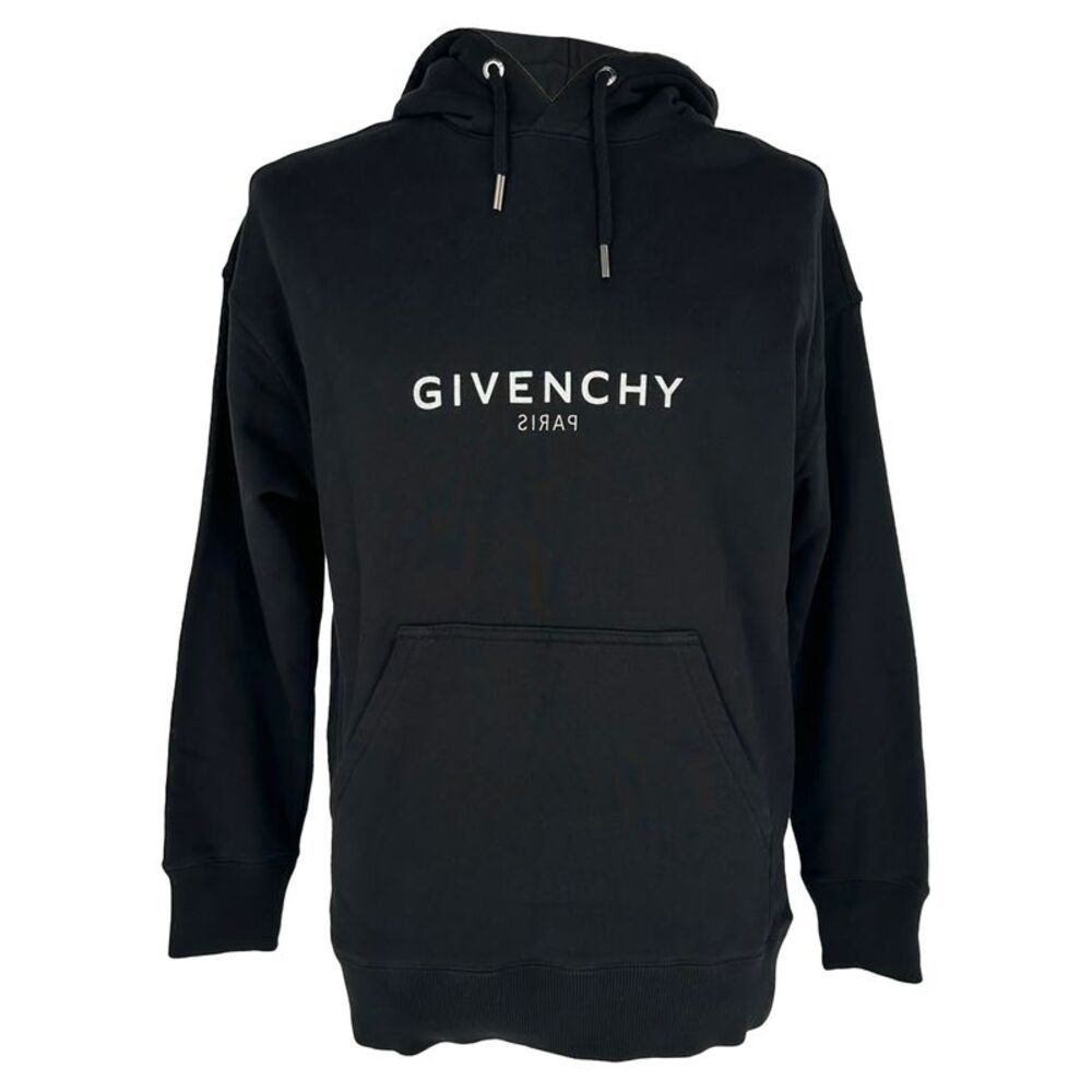 Givenchy Reverse Logo Hoodie in Black Cotton